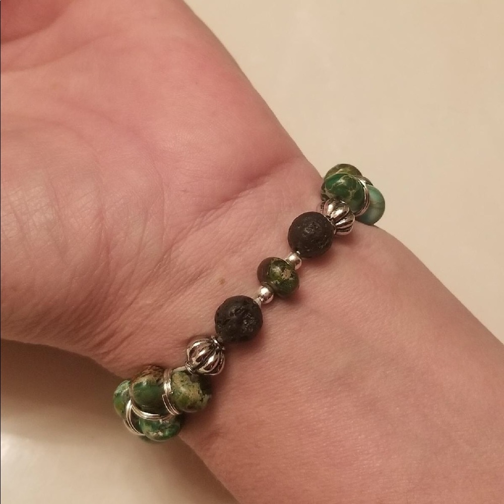 Green Jasper, aroma therapy bracelet. NWT - Picture 4 of 6